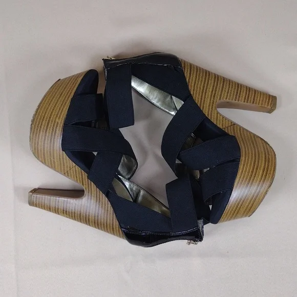 Bakers McKinley Boho Retro Platform Strappy Casual Stylish Black Wedge Sandals - Picture 4 of 14